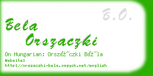 bela orszaczki business card